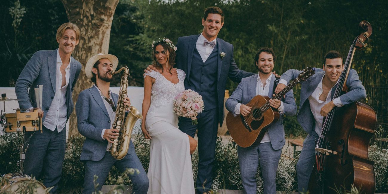 Musique live avec groupe pour un cocktail de mariage en Provence